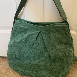 Beautiful Teal Anthropologie Leather hobo purse